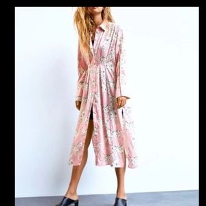 Zara Dalmatian Print Shirt Dress L